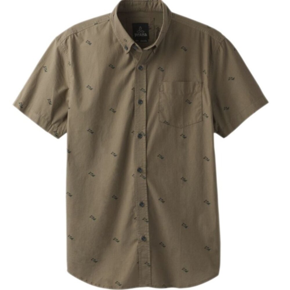 Prana Broderick Slate Men's Shirt Color Slate Green Size S Only